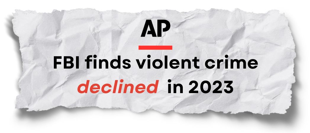 AP - FBI finds violent crime declined in 2023